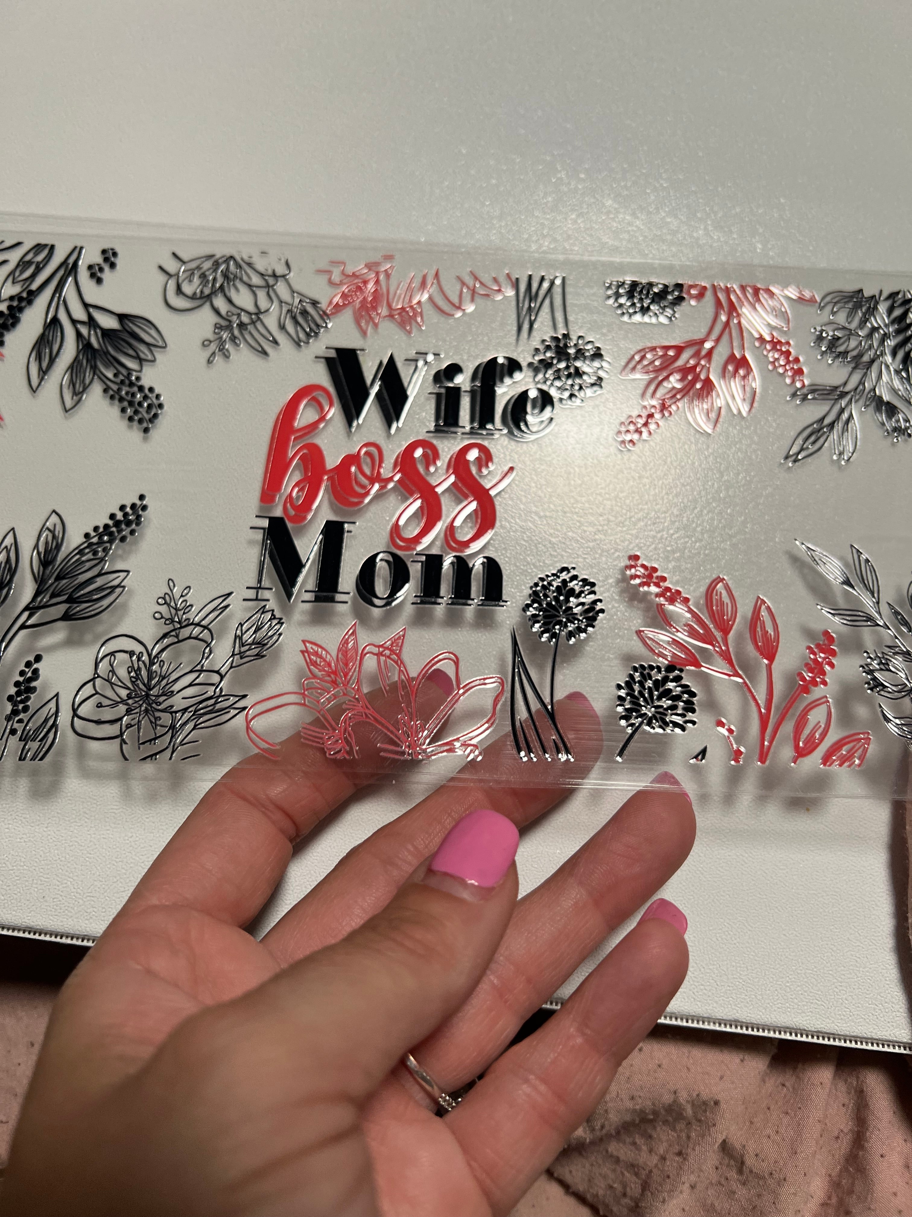Floral Wife, Mom, Boss DEcal