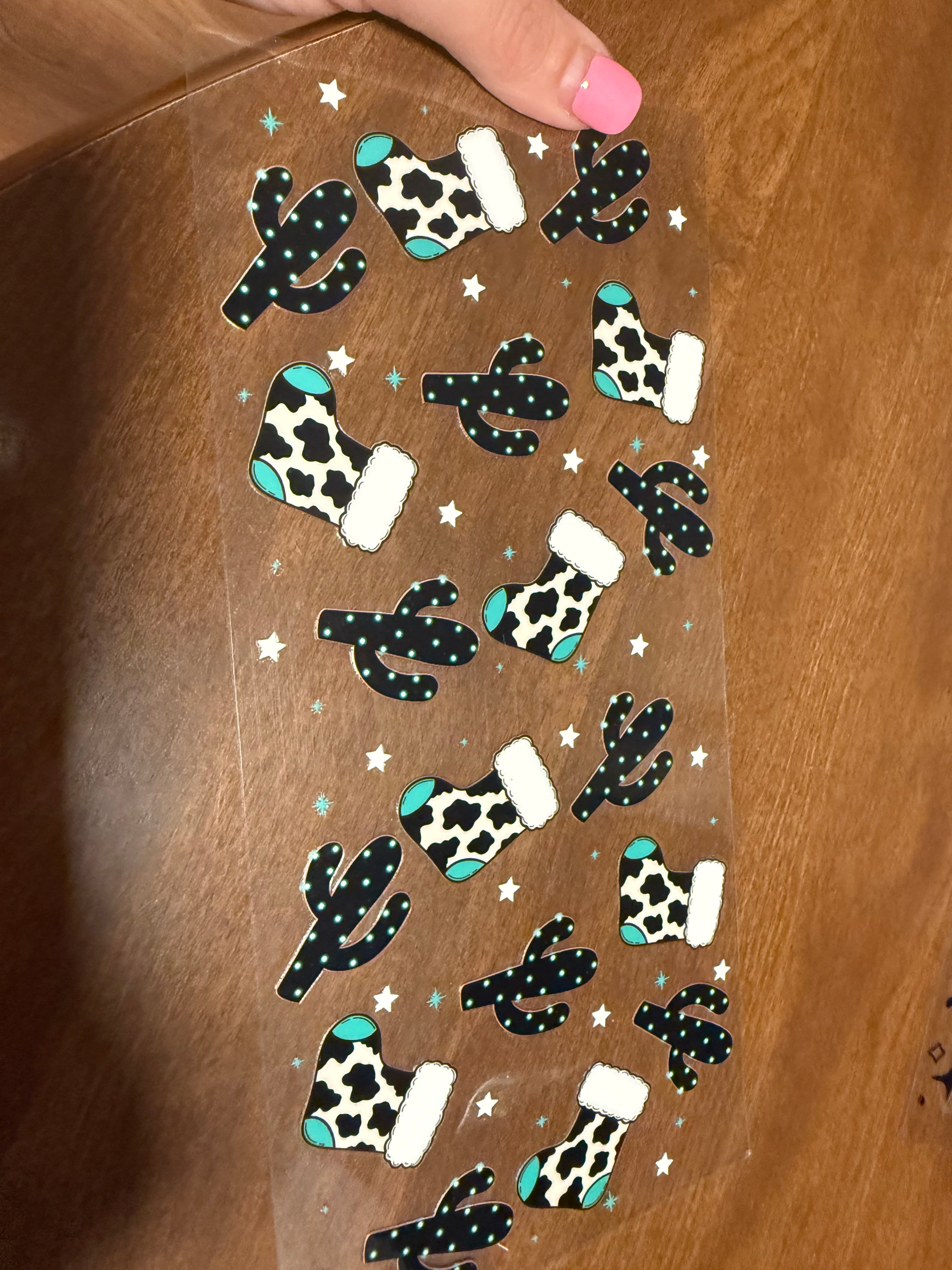 Cactus Cowprint Stocking Decal